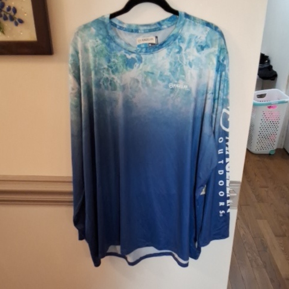 Magellan Outdoor Blue Gradient Long Sleeve Performance Shirt